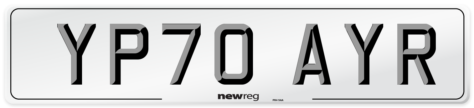 YP70 AYR Number Plate from New Reg